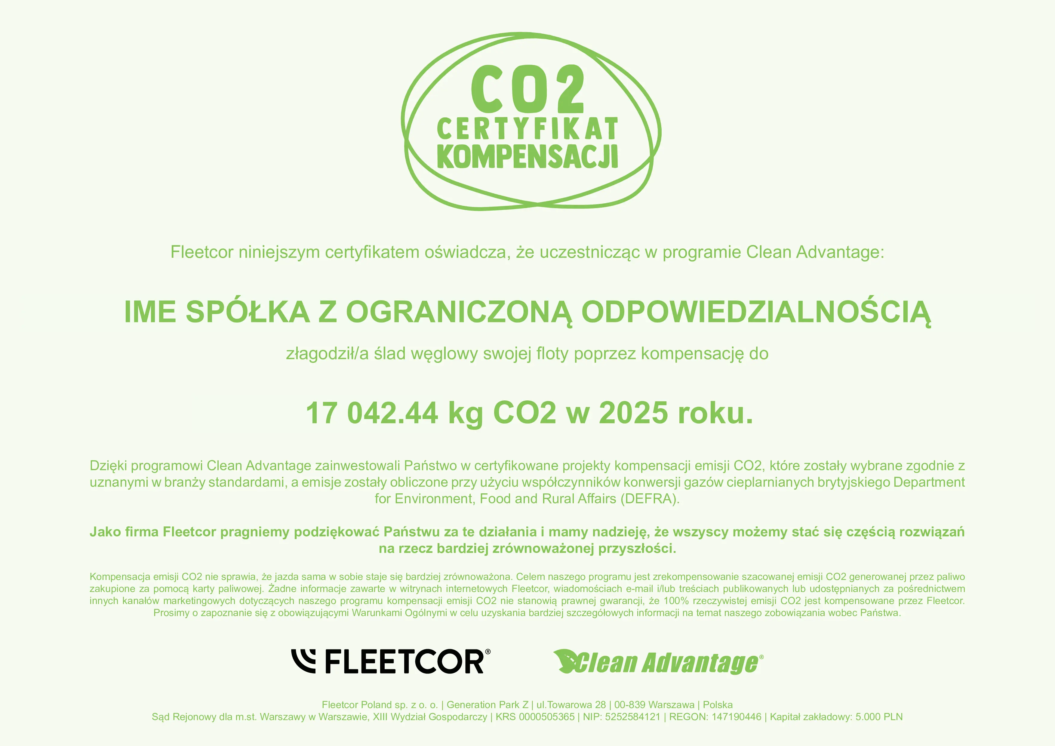 Certyfikat Redukcji CO2