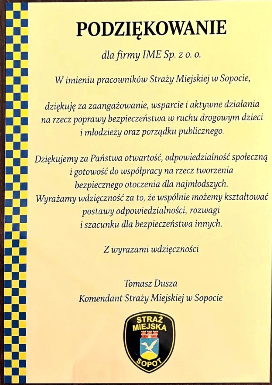 Podziękowanie lub rekomendacja 5